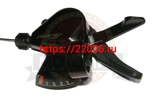 Шифтер Shimano Alivio M3100, правый, 9 скоростей, трос 2050мм, ASLM3100RA Шифтер Shimano Alivio M3100, правый, 9 скоростей, трос 2050мм, ASLM3100RA