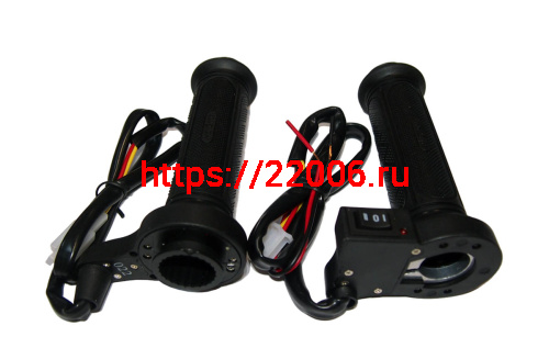 Ручки руля с подогревом в сборе (пр/лев) под диам. 22мм, проводка, тумблер (2 полож), фото 3