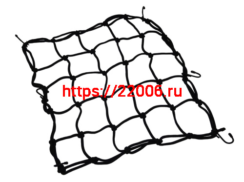 Сетка для крепления багажа черная (4мм, 40х40см) мет.крючки 57022, HF111126, CF-24, RSCN-002