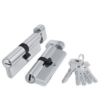 Цилиндровый Fuaro (Фуаро) механизм (200 ZM/90) 2000ZMKnob90(40+10+40) CP хром 5Key с вертушкой