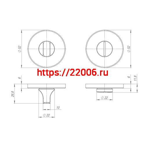 Ручка Punto (Пунто) поворотная BK6.R.ARC.R52 (BK6 ARC) CP-8 хром фото 3