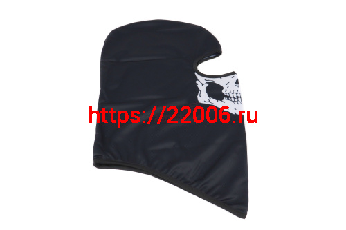 Подшлемник (балаклава) чёрный с черепом-челюстью MC-971 (1 широкий вырез для глаз) Подшлемник (балаклава) чёрный с черепом-челюстью MC-971 (1 широкий вырез для глаз)