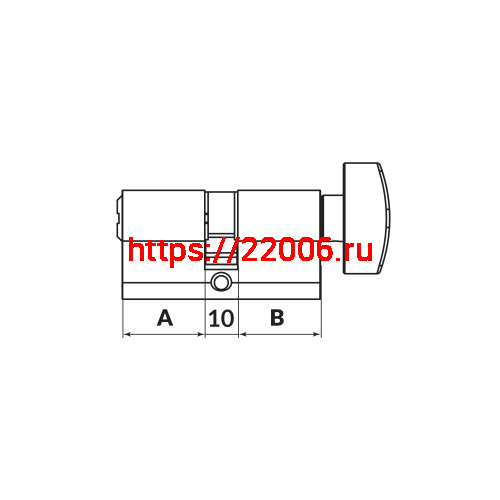 Цилиндровый Punto (Пунто) механизм MaxPro7002Knob52mm(21+10+21) CP хром 7key с вертушкой фото 3