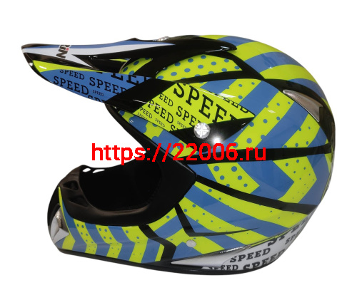 Шлем кроссовый KIRIN K27, черный, черн-бел, зелен-желт, размер M фото 8