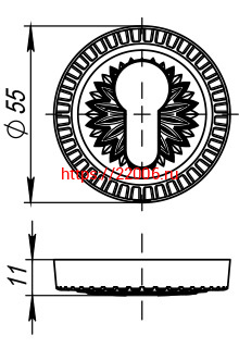 Накладка Armadillo (Армадилло) CYLINDER ET CL/HD ABL-18 Темная медь 2 шт. фото 2 Накладка Armadillo (Армадилло) CYLINDER ET CL/HD ABL-18 Темная медь 2 шт. фото 2