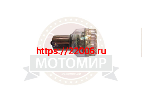 Лампа светодиодная (LED) 12V  (BA15S)  T15  24LED PY21W-P21W-S25-, 1156 1-конт белая фото 2