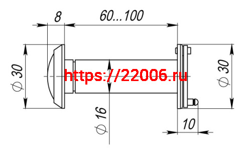 Глазок Armadillo (Армадилло) дверной противопожарный, оптика стекло DV-PRO 3/100-60/BR (DVG3) GP золото фото 3