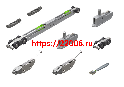 Комплект Armadillo (Армадилло) для раздвижных дверей SLD.Scope.SET3.soft close+roller/80