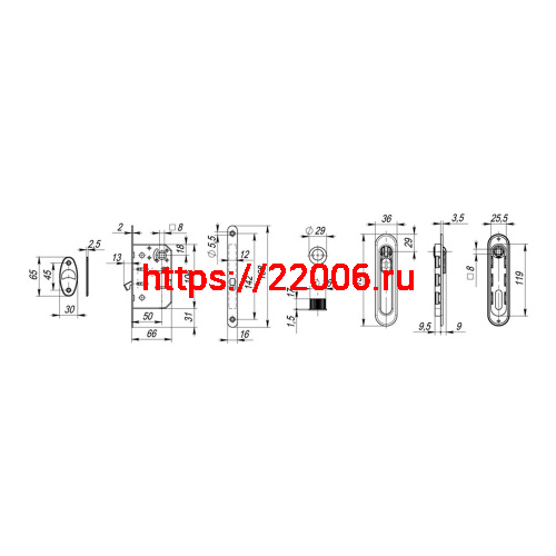 Набор Armadillo (Армадилло) для раздвижных дверей SH.LD152.KIT011-BK (SH011-BK) WAB-11 матовая бронза фото 4