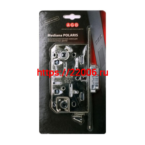 B06102.50.06.567 AGB (АГБ) Защелка врезная WC (никель) с отв. пл. B02402.05.06 MEDIANA POLARIS фото 3