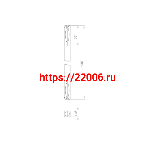 Квадрат Ajax (Аякс) для ручек Spindle 8х130 мм фото 2