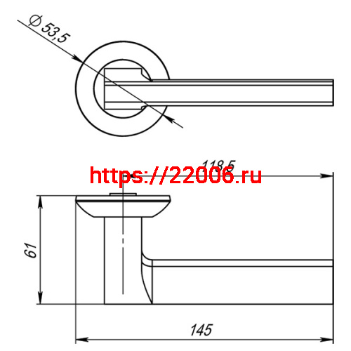 Ручка Punto (Пунто) раздельная R.TL54.BLADE (BLADE TL) GR-23 графит фото 3 Ручка Punto (Пунто) раздельная R.TL54.BLADE (BLADE TL) GR-23 графит фото 3