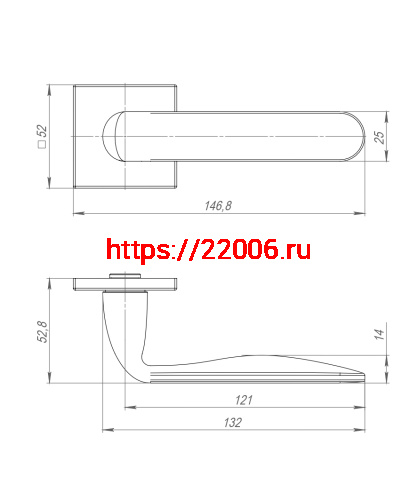 Ручка Punto (Пунто) раздельная K.ARC.Q52.EXTRA SSC-16 сатин.хром фото 3