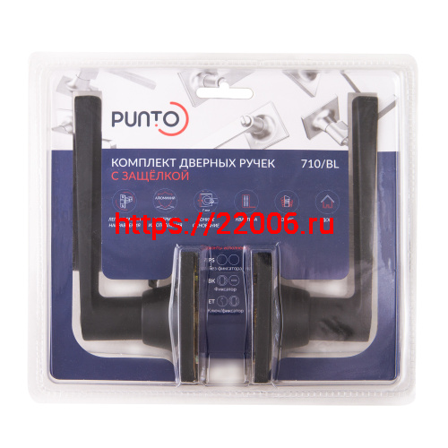 Ручка Punto (Пунто) защелка DK710/BL BL-PS (без фик.)черный фото 2