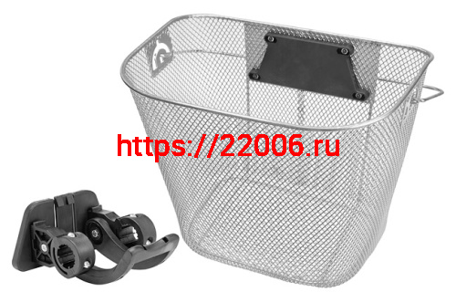 Корзина передняя на руль быстросъемная, 310х230х230мм, черная,ручка красная,синяя,зеленая(27076) Корзина передняя на руль быстросъемная, 310х230х230мм, черная,ручка красная,синяя,зеленая(27076)