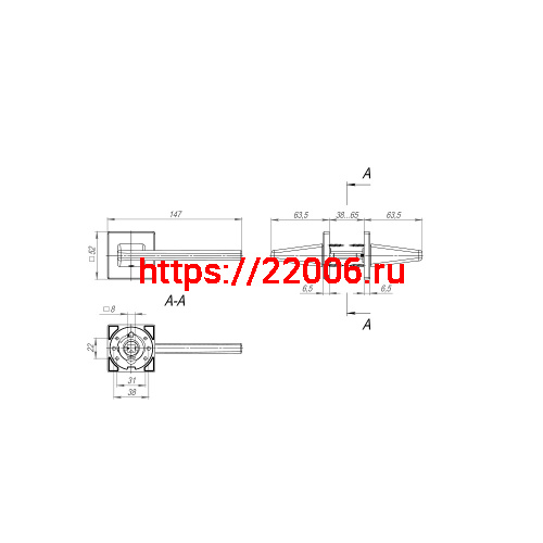 Ручка Fuaro (Фуаро) раздельная K.SL52.PRIME (PRIME SL) CP-8 хром фото 2