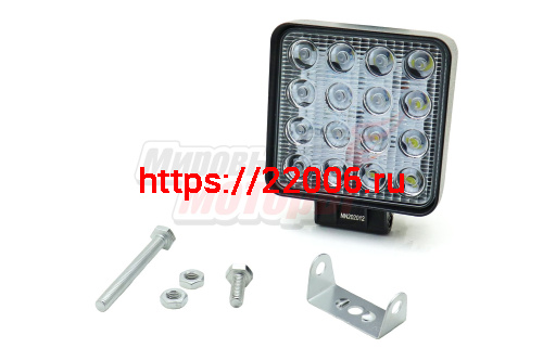 Фара светодиодная 48W 16 диодов SMD, 55мм квадрат. мет. корпус, ближний свет (Flood) Фара светодиодная 48W 16 диодов SMD, 55мм квадрат. мет. корпус, ближний свет (Flood)