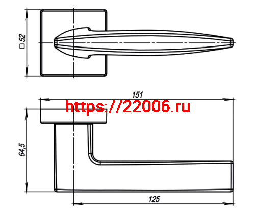 Ручка Armadillo (Армадилло) раздельная K.USQ52.SQUID (SQUID USQ9) SN-3 матовый никель фото 3