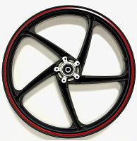 Диск колеса задний, дисковый тормоз, литой, красная полоса Orion-110 см3