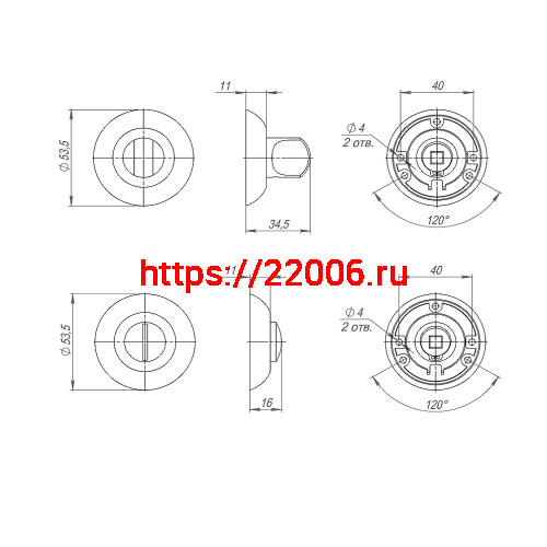 Ручка Punto (Пунто) поворотная BK6.R.TL54 (BK6 TL) SG/GP-4 матовое золото/золото фото 3 Ручка Punto (Пунто) поворотная BK6.R.TL54 (BK6 TL) SG/GP-4 матовое золото/золото фото 3