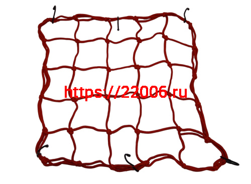 Сетка для крепления багажа красная (4мм, 30х30см) мет.крючки RSCN-001 Сетка для крепления багажа красная (4мм, 30х30см) мет.крючки RSCN-001
