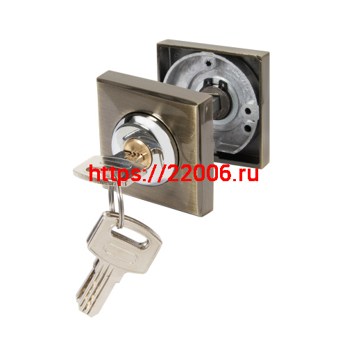 Ручка поворотная Ajax (Аякс) с фиксацией ключом BK6.FIX.JK AB-7 бронза