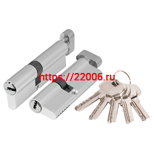 Цилиндровый Ajax (Аякс) механизм (AX202/100) AX2002Knob100 (45+10+45) CP хром с вертушкой