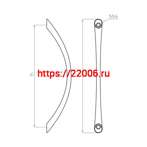 Ручка-скоба Ajax (Аякс) мебельная MB-H-004-96 мм CP хром фото 2