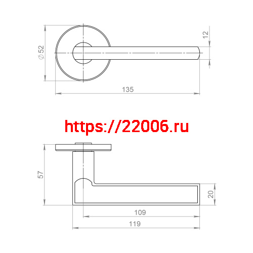 Ручка Ajax (Аякс) раздельная R.JSR51.APOLO SN-3 матовый никель фото 2
