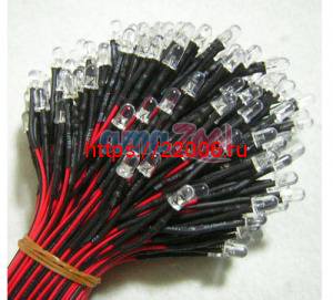 Led 5mm Blue-12V (с провод.) Светодиод Led 5mm Blue-12V (с провод.) Светодиод