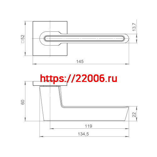 Ручка Ajax (Аякс) раздельная K.JS51.STICK SSC/CP-16 сатинированный хром/хром фото 2