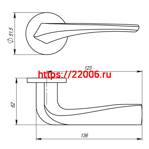 Ручка Armadillo (Армадилло) раздельная R.URS52.FLAME FSG-39 флорентийское золото фото 2