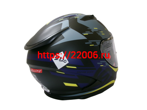 Шлем TVS RACING (Индия) STREET D/V DULL BLACK M.BLUE размер M, + пинлок в комплекте, очки фото 4 Шлем TVS RACING (Индия) STREET D/V DULL BLACK M.BLUE размер M, + пинлок в комплекте, очки фото 4