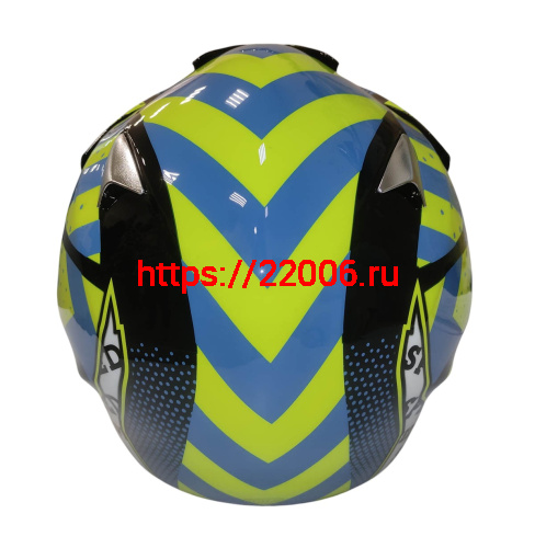 Шлем кроссовый KIRIN K27, черный, черн-бел, зелен-желт, размер M фото 9