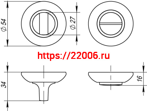 Ручка Fuaro (Фуаро) поворотная BK6.R.RM54 (BK6 RM) SN/CP-3 матовый никель/хром фото 3