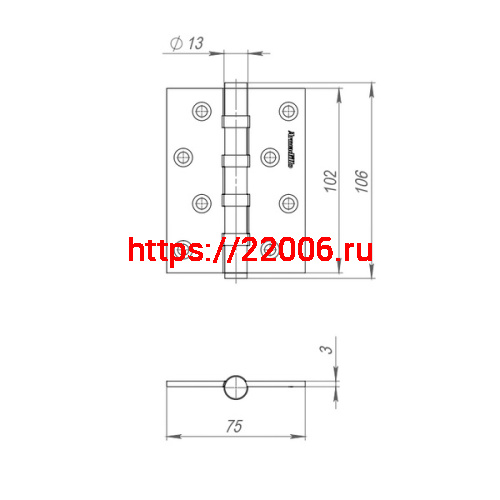 Петля Armadillo (Армадилло) универсальная IN4500UC-BL MWSC-33 102x75x3 INOX304 итальянский тисненый БЛИСТЕР фото 4 Петля Armadillo (Армадилло) универсальная IN4500UC-BL MWSC-33 102x75x3 INOX304 итальянский тисненый БЛИСТЕР фото 4