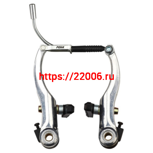 Тормоз V-brake передний+задний, алюминий, рамки 110мм, черный,серебро