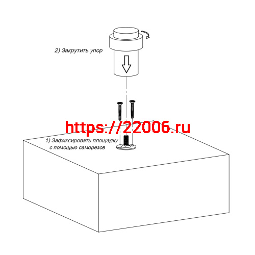 Упор Fuaro (Фуаро) дверной напольный STOPPER/M.14 INOX (нерж. сталь) фото 3