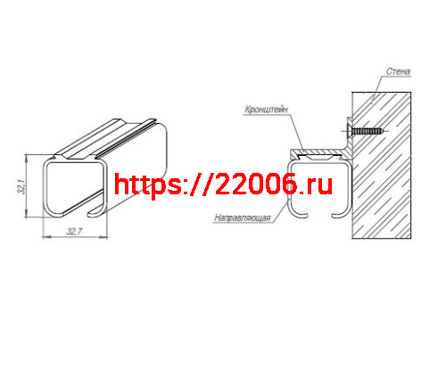 Верхняя Punto (Пунто) направляющая Soft LINE 45/55/1,5/2000 track (2м) фото 2
