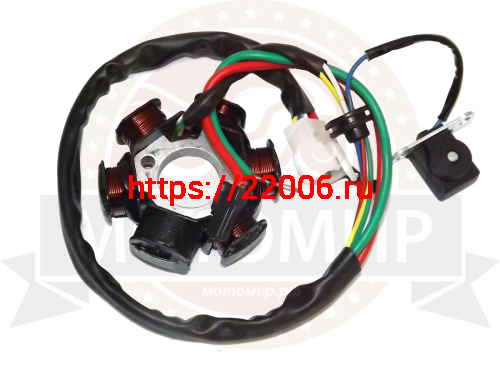 Зажигание Honda DIO AF 18/27 Tact 09/16/24/30/31 голое (без маховика) (статор 5+1 катушек) Зажигание Honda DIO AF 18/27 Tact 09/16/24/30/31 голое (без маховика) (статор 5+1 катушек)