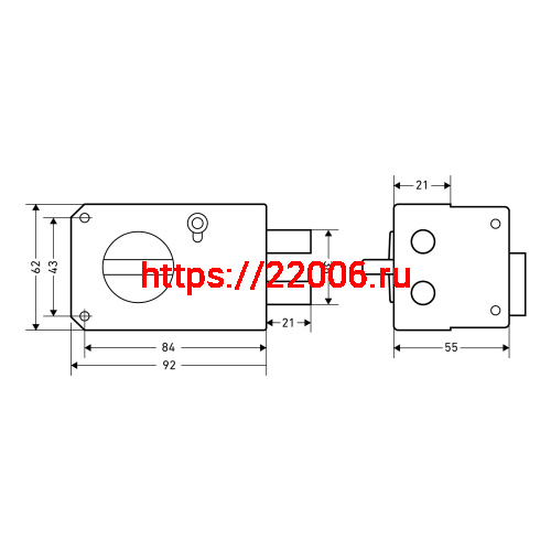 Замок Omega (Омега) накладной цилиндровый ЗН-2 ЗАЗ медь фото 4