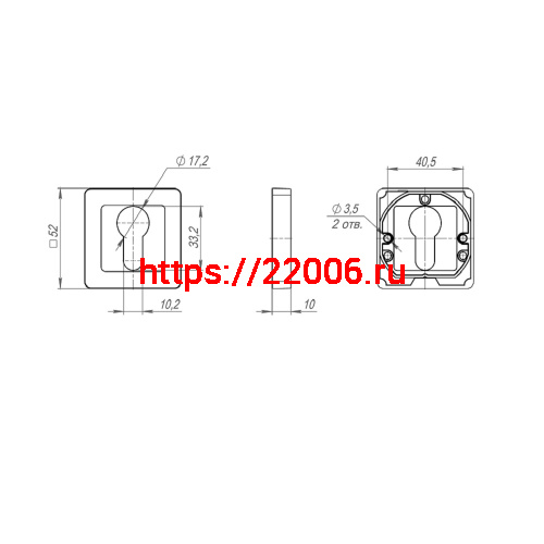 Накладка Punto (Пунто) под цилиндр ET.K.QR52 (ET QR) GR/CP-23 графит/хром фото 3