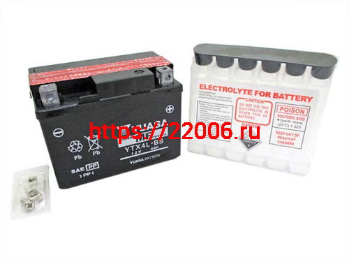 Аккумулятор YUASA MF YTX4L-BS сухозаряженный с электролитом (114*70*86)