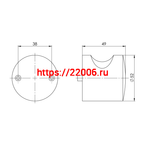Ручка-кнопка Ajax (Аякс) CABIN PVC GREY серый (1 шт в пакете) фото 3