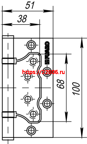 Петля Fuaro (Фуаро) универсальная без врезки IN4500W AB (500-2BB 100x2,5) бронза фото 3 Петля Fuaro (Фуаро) универсальная без врезки IN4500W AB (500-2BB 100x2,5) бронза фото 3