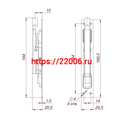 Задвижка Fuaro (Фуаро) торцевая TDB 160-24 сталь (Италия) фото 2