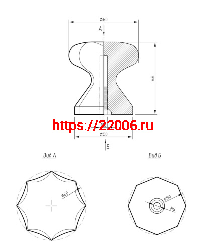 Ручка-кнопка veles (ВЕЛЕС) фигурная Красное дерево фото 2