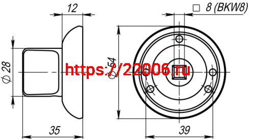 Ручка Armadillo (Армадилло) поворотная BKW8.R.LD54 (BKW8) CP-8 хром фото 3