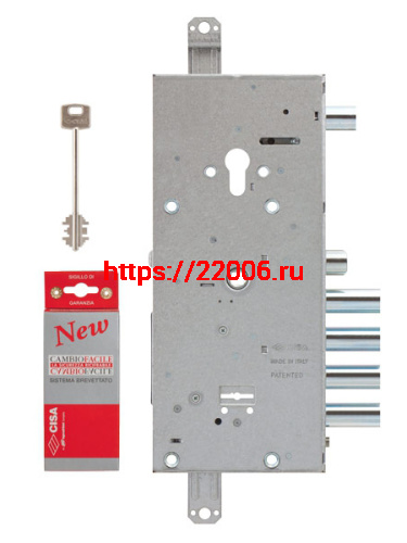 Замок Cisa (Чиза) врезной двухсистемный NEW CAMBIO FACILE 57.966.48 (тех. упаковка), ключ 64 мм фото 2 Замок Cisa (Чиза) врезной двухсистемный NEW CAMBIO FACILE 57.966.48 (тех. упаковка), ключ 64 мм фото 2