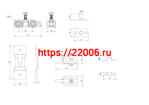 Комплект Armadillo (Армадилло) для раздвижных профильных дверей SLD.Comfort-PRO.SET1.PROF rollers/80 фото 2 Комплект Armadillo (Армадилло) для раздвижных профильных дверей SLD.Comfort-PRO.SET1.PROF rollers/80 фото 2